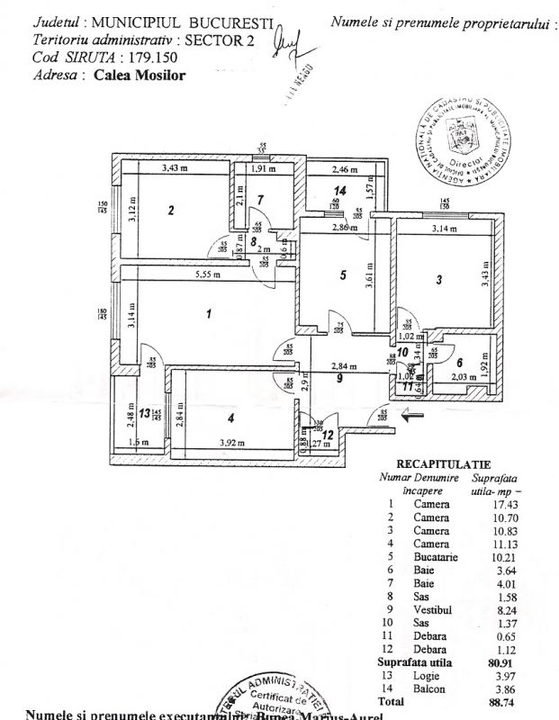 Apartament 4 camere Calea Mosilor, Comision 0%