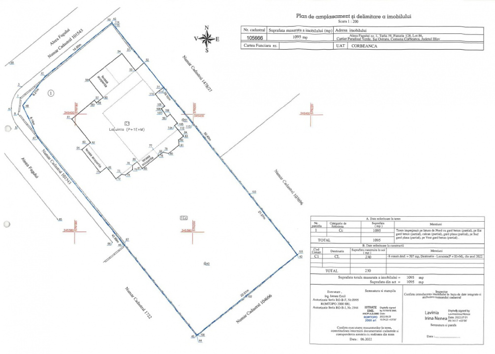 CORBEANCA-PARADISUL VERDE VILA P+E+M 507 MP, LOT 1095 MP 