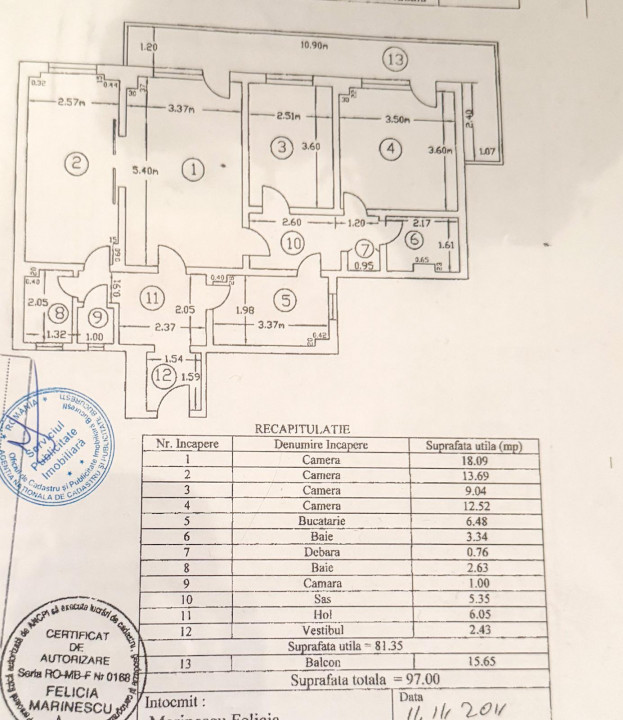 Apartament 4 camere, la 5 minute de Parc, balcon 15 mp